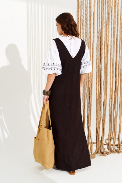 Сарафан ELLETTO 11127 коричневый - фото 7