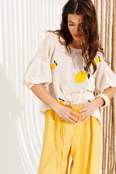 Джемпер ELLETTO 13006 бежевый - фото 5