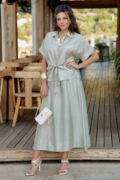 Блуза Vittoria Queen 28083/1бл светло-серый - фото 1