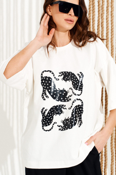 Джемпер ELLETTO 13007 молочный - фото 4