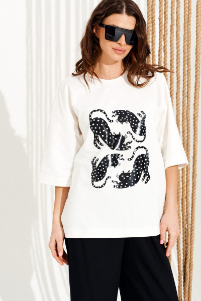 Джемпер ELLETTO 13007 молочный - фото 3