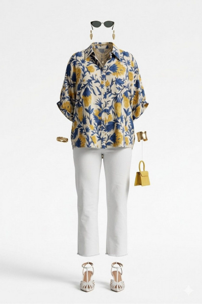 Блуза Vittoria Queen 28313бл молочный-принт - фото 7