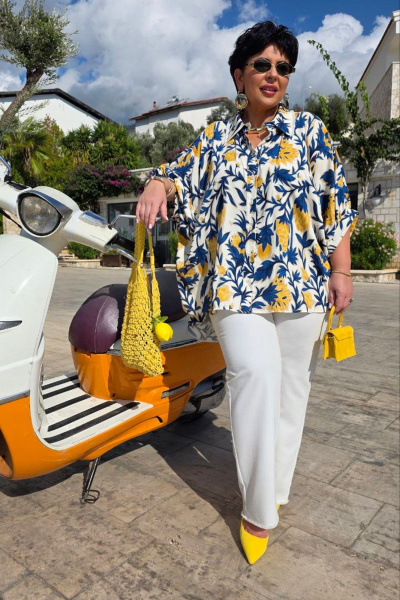 Блуза Vittoria Queen 28313бл молочный-принт - фото 6