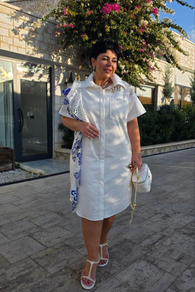 Платье Vittoria Queen 28343 молочный-принт - фото 10