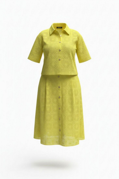 Блуза, юбка Vittoria Queen 28473 лимонный - фото 8