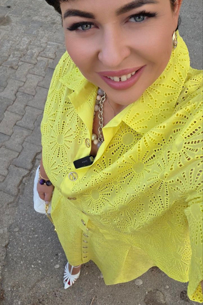 Блуза, юбка Vittoria Queen 28473 лимонный - фото 7