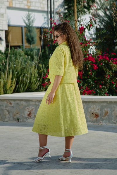 Блуза, юбка Vittoria Queen 28473 лимонный - фото 5