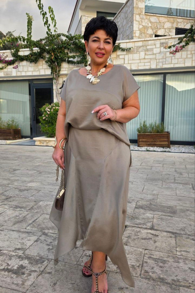 Блуза Vittoria Queen 28623бл бежево-серый - фото 10