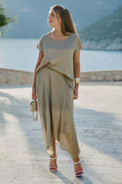 Блуза Vittoria Queen 28623бл бежево-серый - фото 6