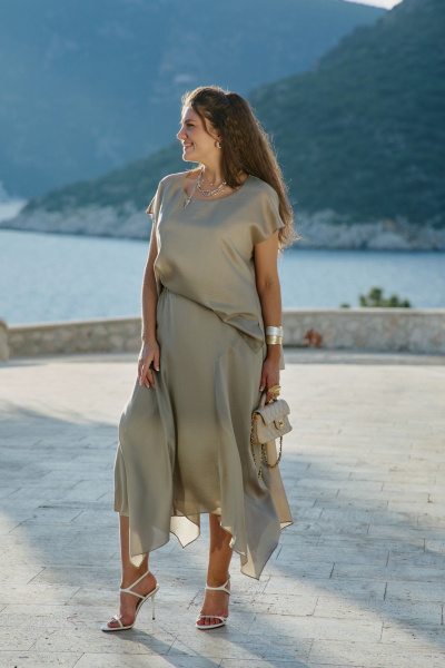 Юбка Vittoria Queen 28623ю бежево-серый - фото 2