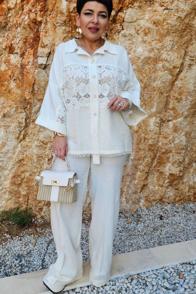 Блуза, брюки Vittoria Queen 29383 молочный - фото 6