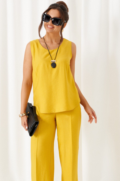 Брюки, жакет, топ Beautiful&Free 6449 желто-черный - фото 9