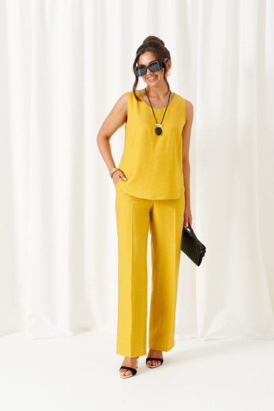 Брюки, жакет, топ Beautiful&Free 6449 желто-черный - фото 7