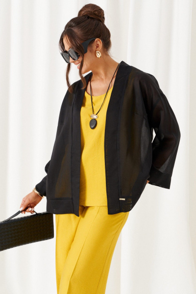 Брюки, жакет, топ Beautiful&Free 6449 желто-черный - фото 4