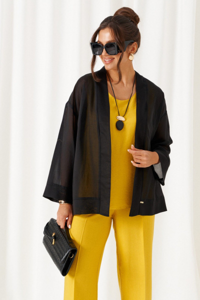 Брюки, жакет, топ Beautiful&Free 6449 желто-черный - фото 3