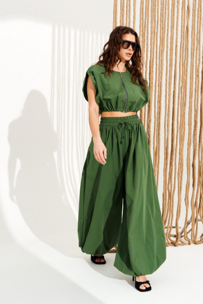 Блуза, брюки ELLETTO 15343 зеленый - фото 2