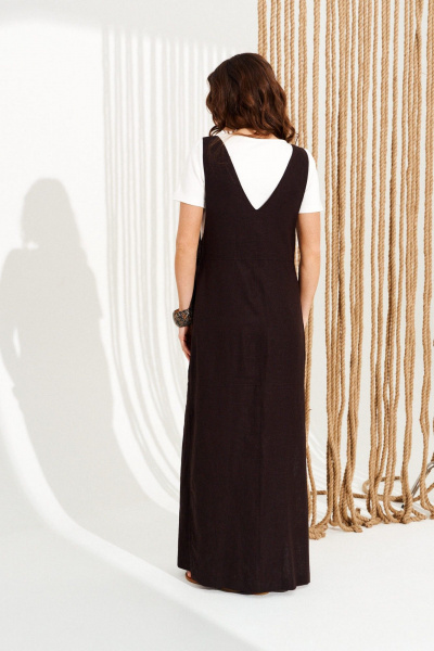 Джемпер, сарафан ELLETTO 15344 молочно-коричневый - фото 7