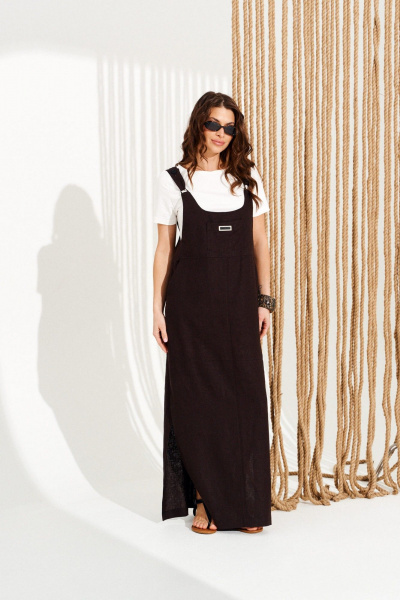 Джемпер, сарафан ELLETTO 15344 молочно-коричневый - фото 2