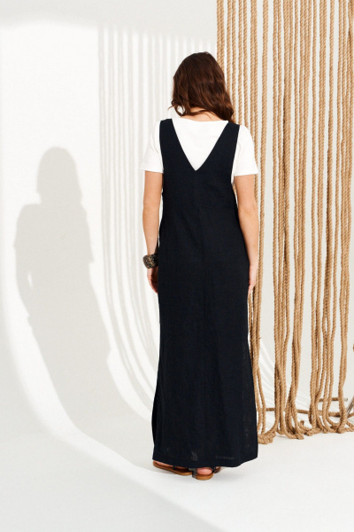 Джемпер, сарафан ELLETTO 15344 молочно-черный - фото 7