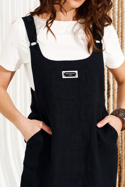 Джемпер, сарафан ELLETTO 15344 молочно-черный - фото 5