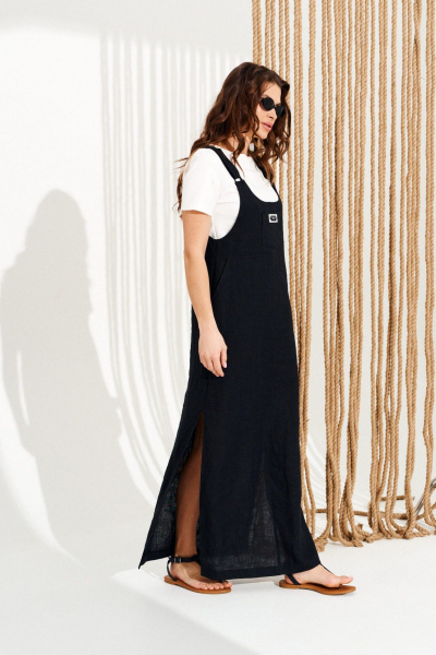 Джемпер, сарафан ELLETTO 15344 молочно-черный - фото 2