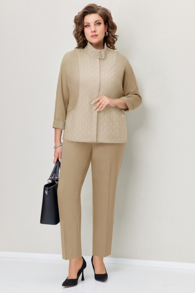 Брюки, жакет VOLNA 1368 песочно-бежевый - фото 1