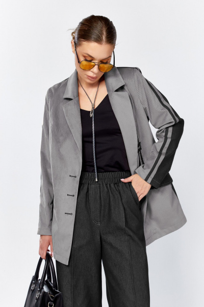 Брюки, жакет DOGGI 25223 серый-черный - фото 5