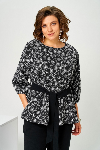 Блуза, брюки Асолия 1516 черно-белый - фото 7