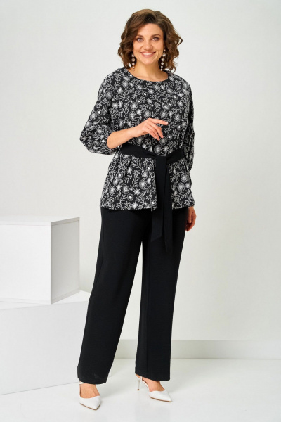 Блуза, брюки Асолия 1516 черно-белый - фото 3