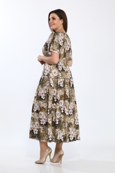 Платье Lady Style Classic 1976/5 коричневый_лилии - фото 2