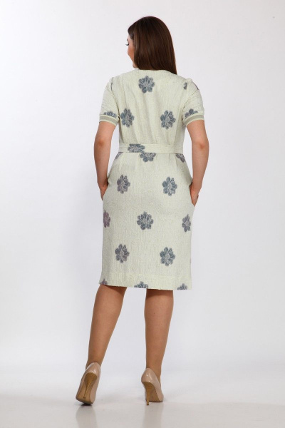 Платье Lady Style Classic 2057/7 молоко-синий - фото 2