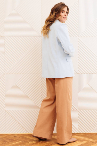 Брюки, жакет Gizart 5377 голубой+ мокко мусс - фото 6