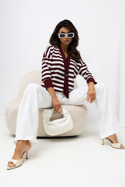 Блуза Nika.PL 0203403 полоска_бордо - фото 2