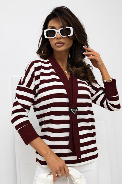 Блуза Nika.PL 0203403 полоска_бордо - фото 1