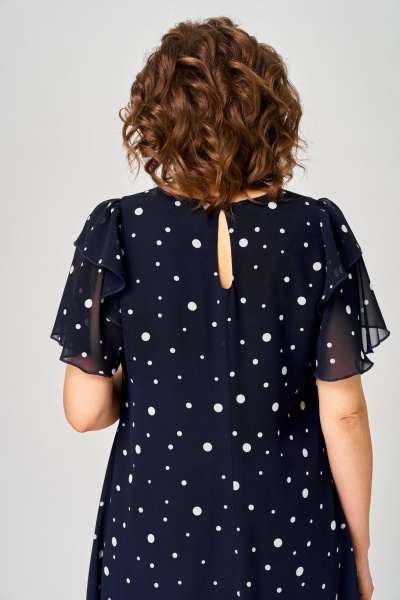 Платье EVA GRANT 7116 синий-горох - фото 9