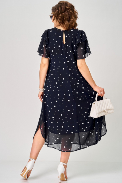 Платье EVA GRANT 7116 синий-горох - фото 8