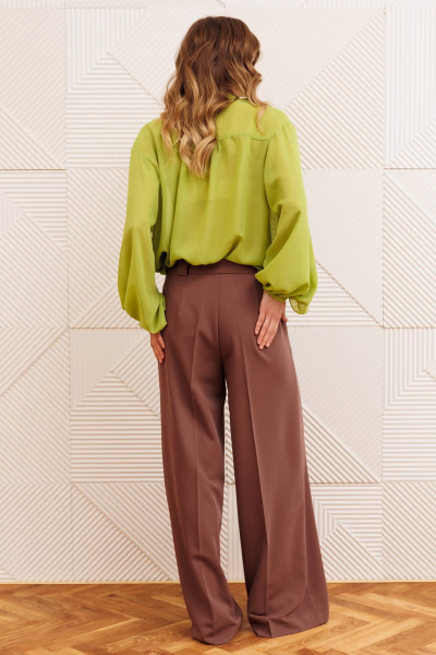 Блуза, брюки Gizart 5410 салатовый, капучино - фото 7