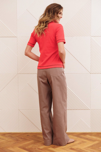 Брюки, джемпер Gizart 5419/1 морковный, капучино - фото 8