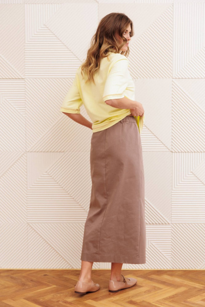 Джемпер, юбка Gizart 5425 сливочное масло, капучино - фото 8