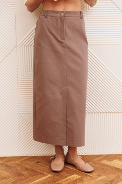 Джемпер, юбка Gizart 5425 сливочное масло, капучино - фото 6