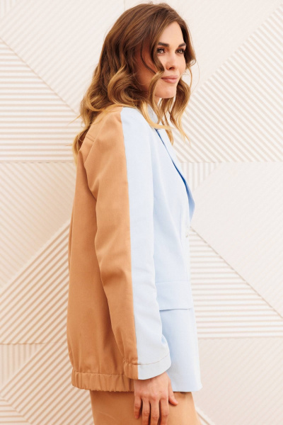 Жакет Gizart 15368 голубой+ мокко мусс - фото 6