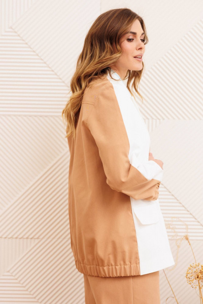 Жакет Gizart 15368 молочный+мокко мусс - фото 7