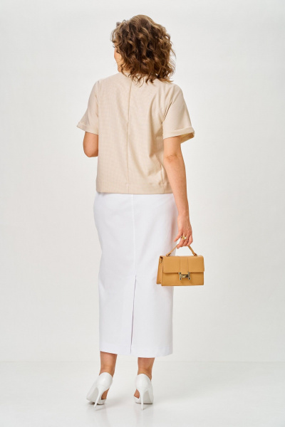 Жакет, юбка Michel chic 1422 карамель-белый - фото 5