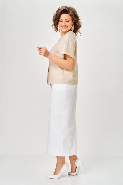 Жакет, юбка Michel chic 1422 карамель-белый - фото 4
