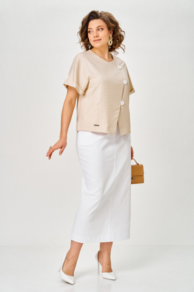 Жакет, юбка Michel chic 1422 карамель-белый - фото 3