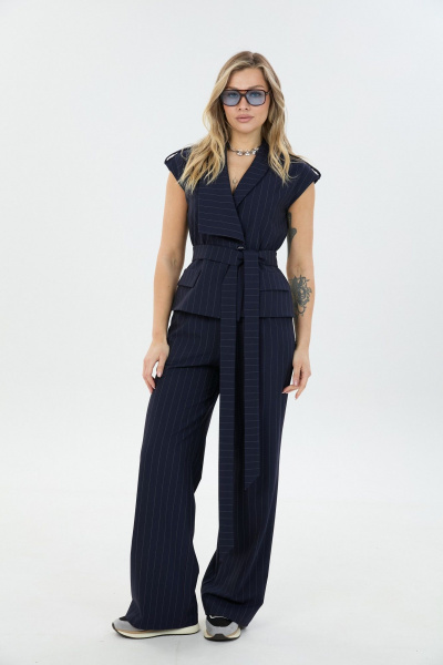 Брюки, жилет LM К126048 синяя_полоска - фото 1