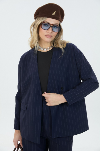 Брюки, жакет LM К178048 синяя_полоска - фото 10