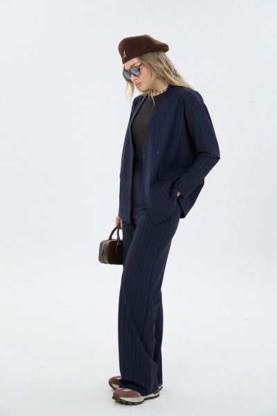 Брюки, жакет LM К178048 синяя_полоска - фото 9