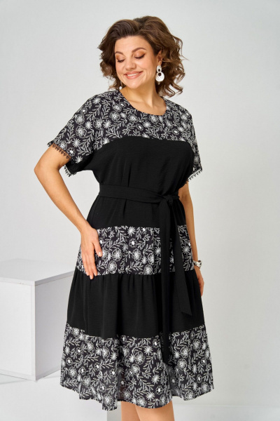 Платье Асолия 2715 черно-белый - фото 8