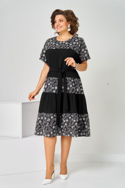 Платье Асолия 2715 черно-белый - фото 2